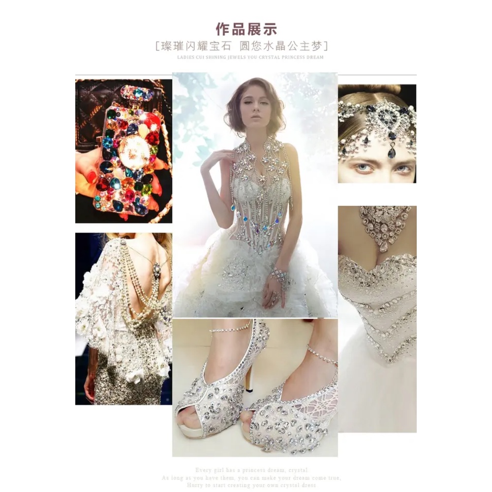 Đá Pha Lê Hình Giọt Nước Lớn Lấp Lánh Hợp Thời Trang Dùng May Túi Xách / Giày Dép