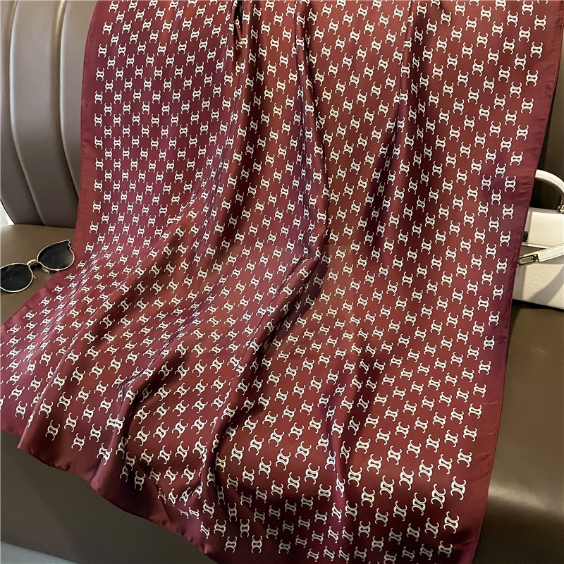 Khăn Choàng Lụa Dáng Dài In Họa Tiết Sang Trọng Thời Trang Cho Nữ 180X90Cm