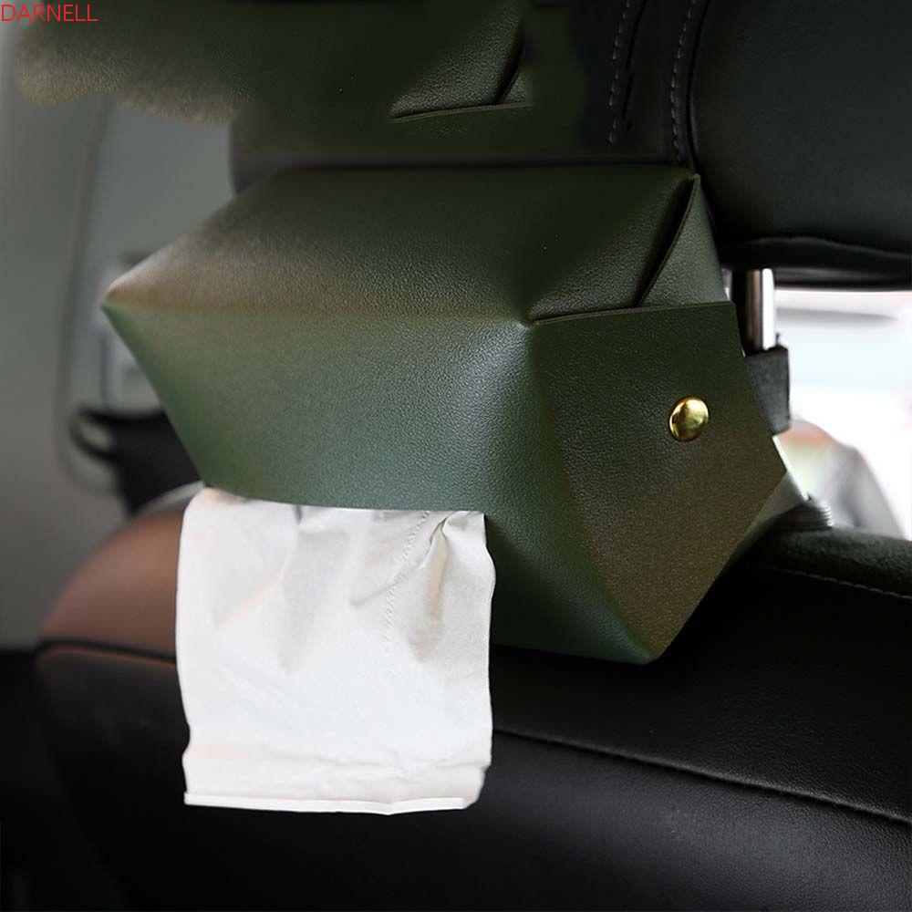 Hộp Đựng Khăn Giấy Bằng Da Mềm Trang Trí Ghế Ngồi Xe Hơi Ốp