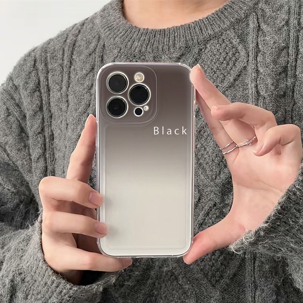 ✅Ốp Điện Thoại Mềm Chống Sốc Màu Đen Gradient Cho Iphone 11 1278 14pro 6In max13plus 8Fz