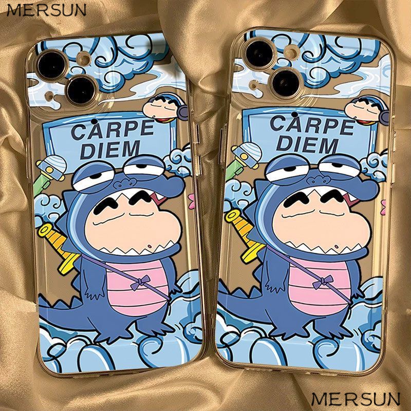✅Ốp Điện Thoại Trong Suốt In Hình Cá Sấu Shin-Chan Cho Iphone 1114 xsmax 8 13Pro7 12 XNKN
