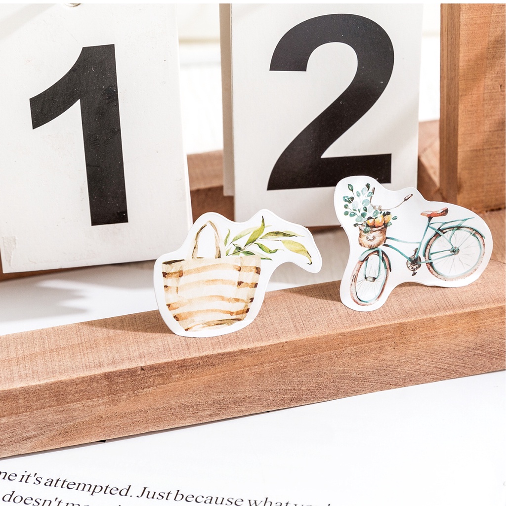 Set 45 Sticker Dán Trang Trí Sổ Tay Hình Thời Gian Cắm Trại