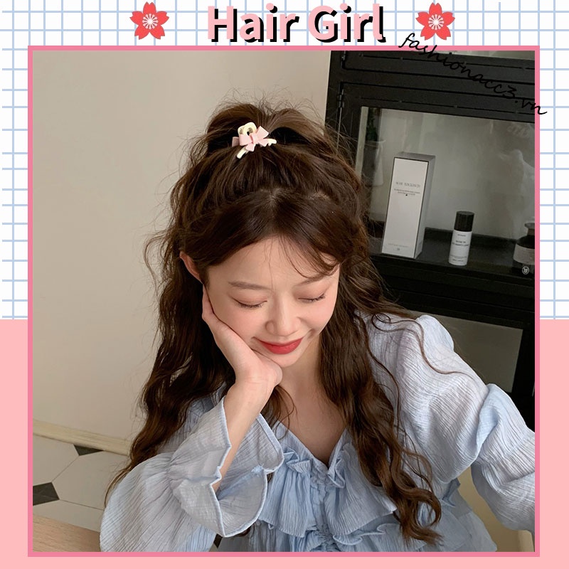 Phụ Kiện Kẹp Tóc Nơ Màu Kem Thời Trang Mùa Hè Mới 2023 Cho Bé Gái