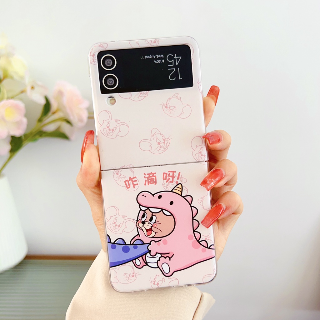 Ốp Điện Thoại PC Họa Tiết Hoạt Hình Dễ Thương Cho Samsung Galaxy Z Flip 4 Z Flip 3 Samsung Z Flip4 Z Flip3