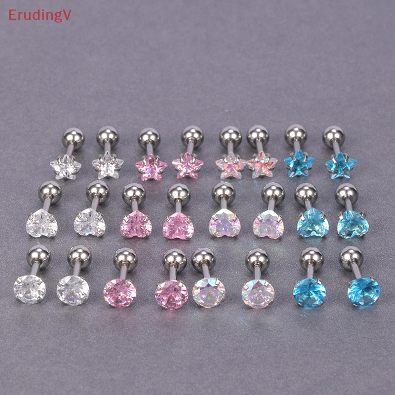 1 Đôi Khuyên Tai Dạng Xoắn Ốc Pha Lê Nhiều Màu 4mm Cho Nữ