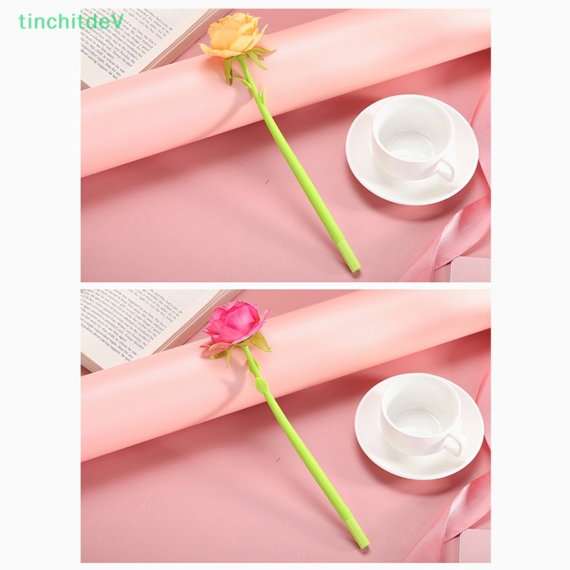 1 Cây Bút Bi Ngòi 0.5mm Bằng Silicon Hình Hoa Hồng Dễ Thương