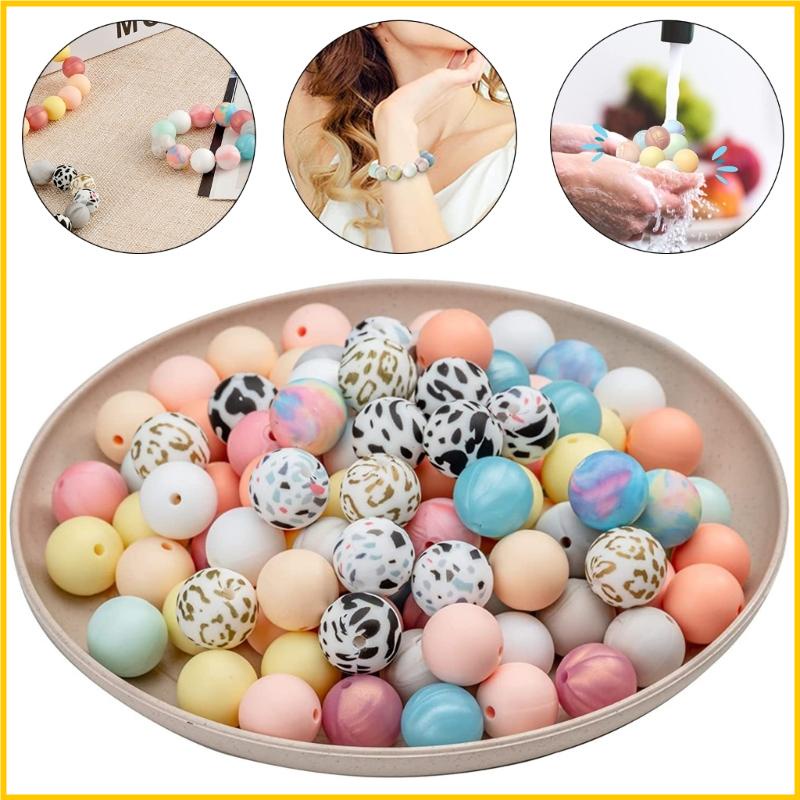 Chuỗi Hạt Silicone 15mm Dùng Làm Đồ Trang Sức Thủ Công
