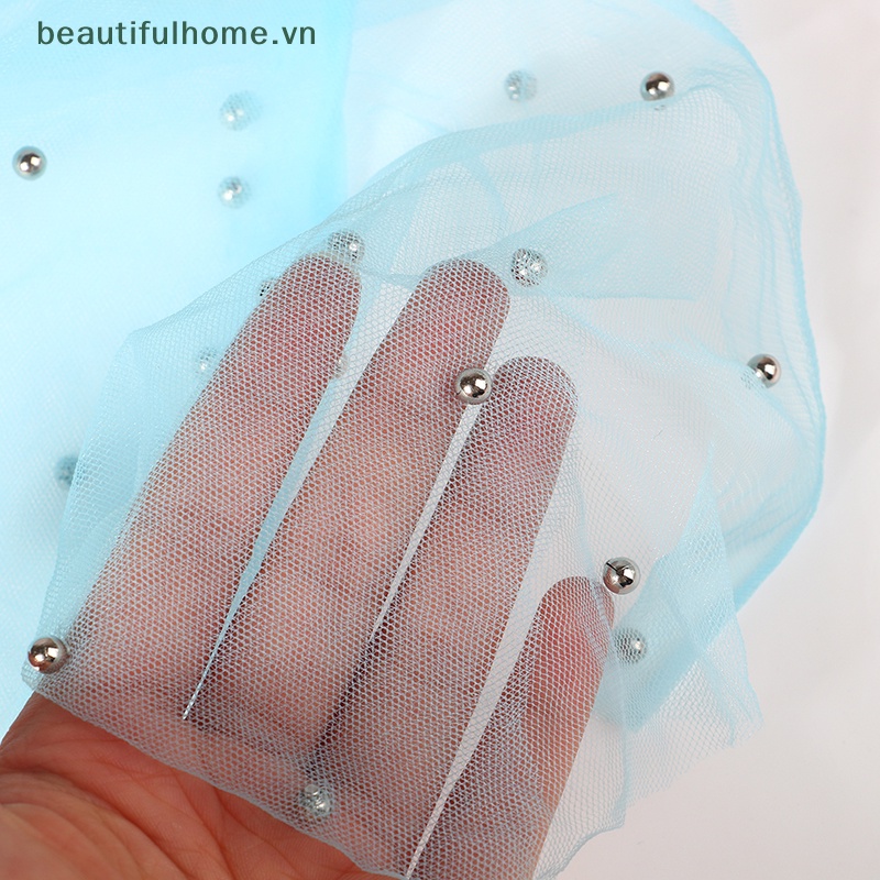 [beautifulhome] Đạo Cụ Chụp Ảnh Móng Tay Với Gạc Ngọc Trai Làm Nền Vải Tuyn [beauty]