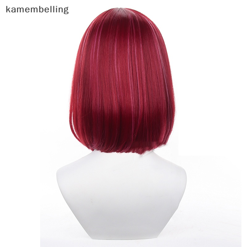 Tóc Giả Ngắn 34cm Màu Đỏ Tím Hóa Trang Nhân Vật Oshi No Ko Arima Kana