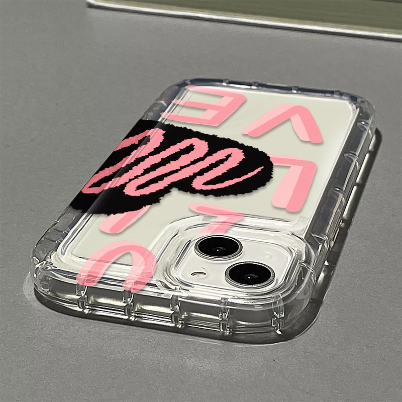 Ốp Điện Thoại Silicon TPU Mềm Trong Suốt Chống Sốc In Họa Tiết Trái Tim Cho IPhone 14 13 11 12 Pro XS Max X XR 7 + 8 Plus