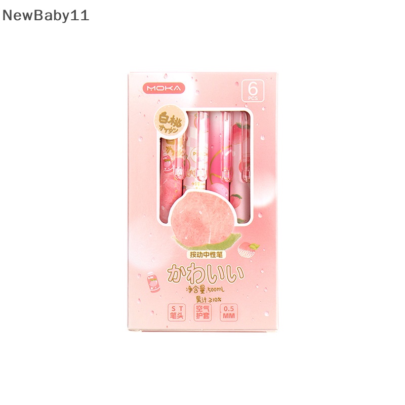 Set 6 Bút Mực Gel Ngòi 0.5mm Mực Đen Họa Tiết Hoạt Hình Dễ Thương Cho Học Sinh