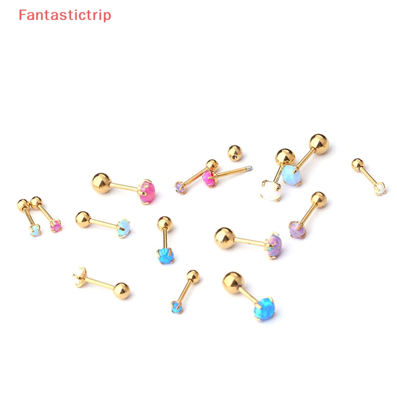 1 Khuyên Tai Dạng Xoắn Ốc Đính Đá Opal Nhiều Màu Mới Cho Nữ