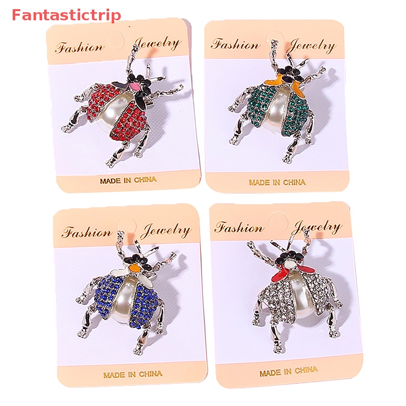 Ghim Cài Áo Hình Bọ Cánh Cứng Đính Đá Nhân Tạo Thời Trang