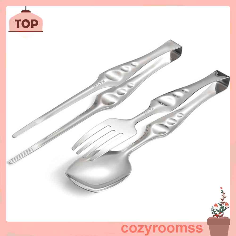 Bộ Muỗng Đũa Nĩa Bằng Thép Không Gỉ Tiện Dụng Khi Đi Cắm Trại