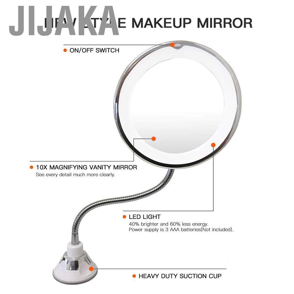 Gương trang điểm phóng đại 10X có đèn xoay 360 độ chất lượng