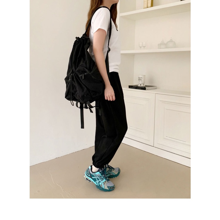 Ba Lô Học Sinh Dây Rút Nylon Sức Chứa Lớn Siêu Nhẹ Dongdaemun Hàn Quốc Mới