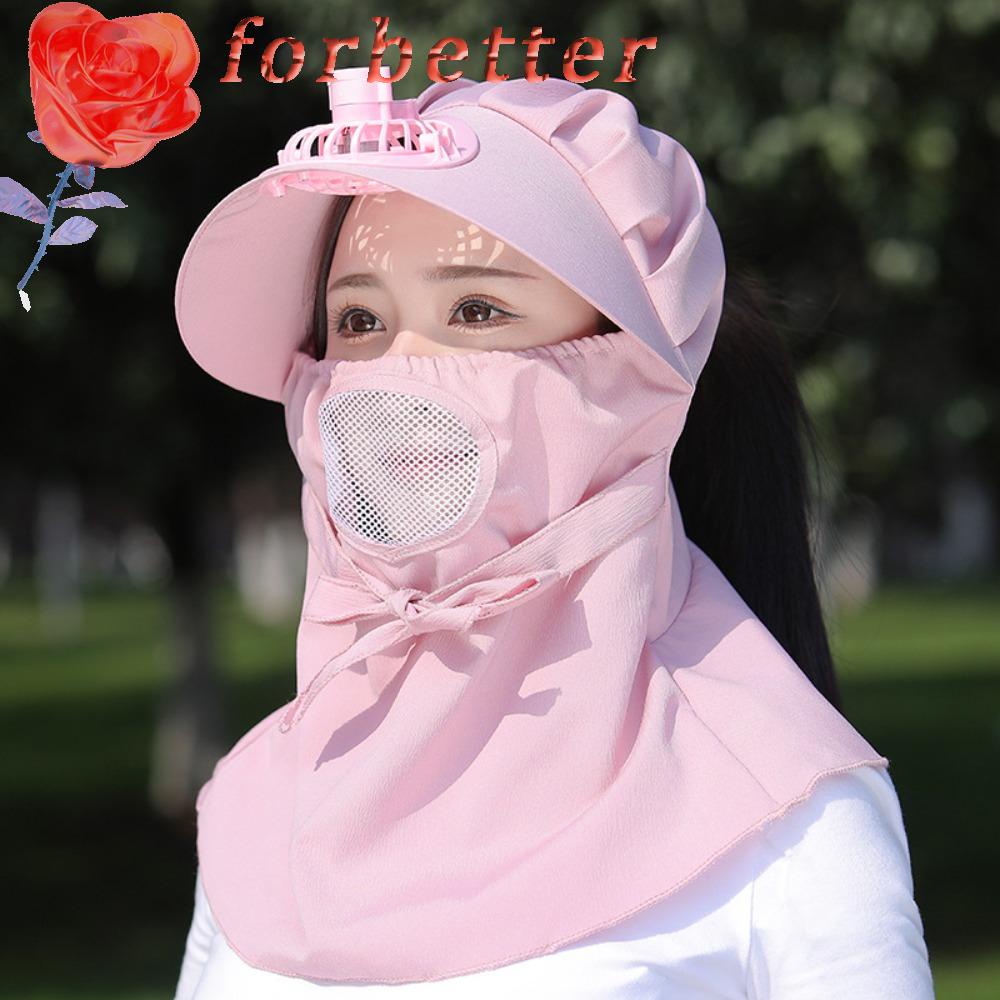 Mũ Rộng Vành Che Nắng Kèm Quạt Có Thể Sạc Lại Tiện Dụng Cho Nữ