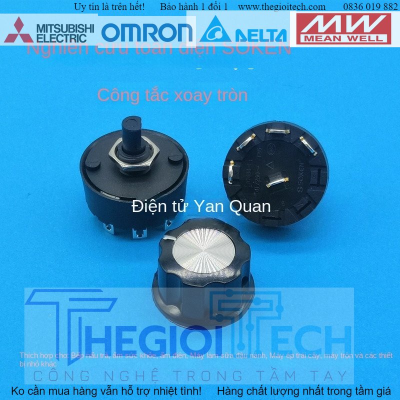 SOKEN nghiên cứu toàn diện RT634 trà bếp sức khỏe nồi nút công tắc nguồn phá băng máy trộn nước tròn công tắc xoay - RT634-5-vặn 6 vị trí