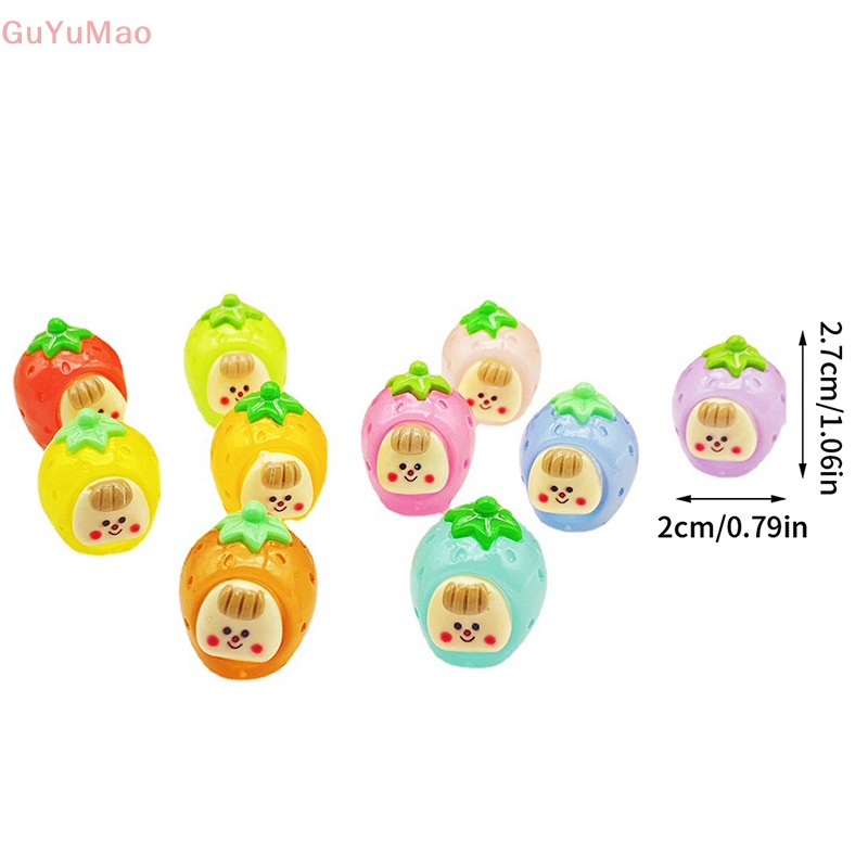 Bộ 2 Đồ trang trí Trái Dâu Hoạt Hình Phát Sáng Dùng Trang Trí Tiểu Cảnh / Nhà Búp Bê