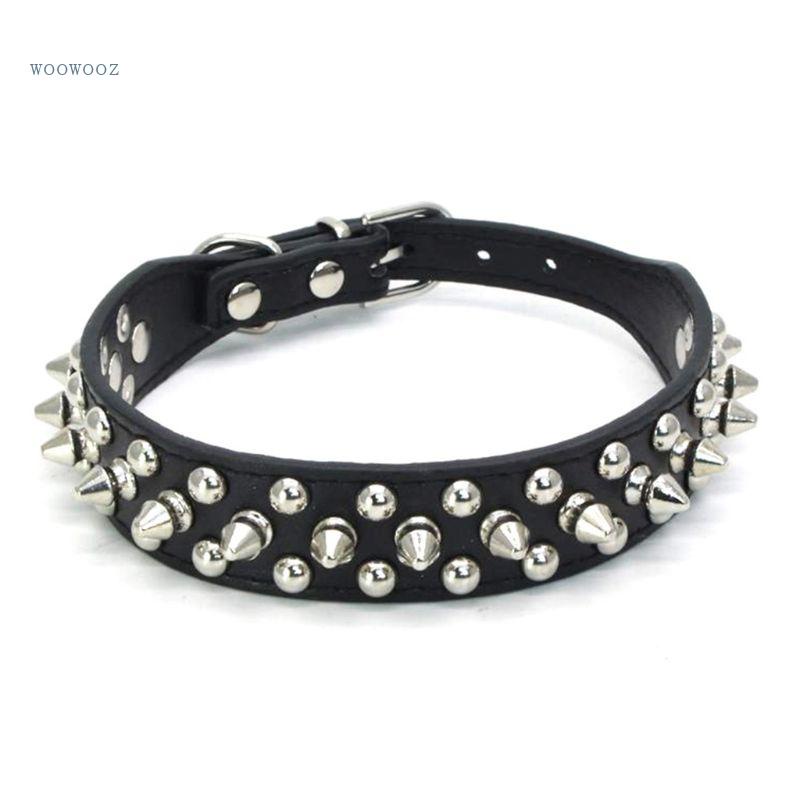 Lucky Vòng Cổ Bằng Da PU Mềm Mại Có Gai Điều Chỉnh Được Thoải Mái Phong Cách Punk Dành Cho Chó Mèo