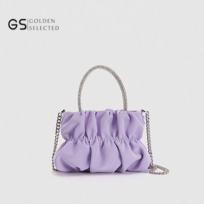 Túi Xách Đeo Vai Hình Đám Mây Mini Đính Đá Phối Dây Xích Thời Trang Dành Cho Nữ