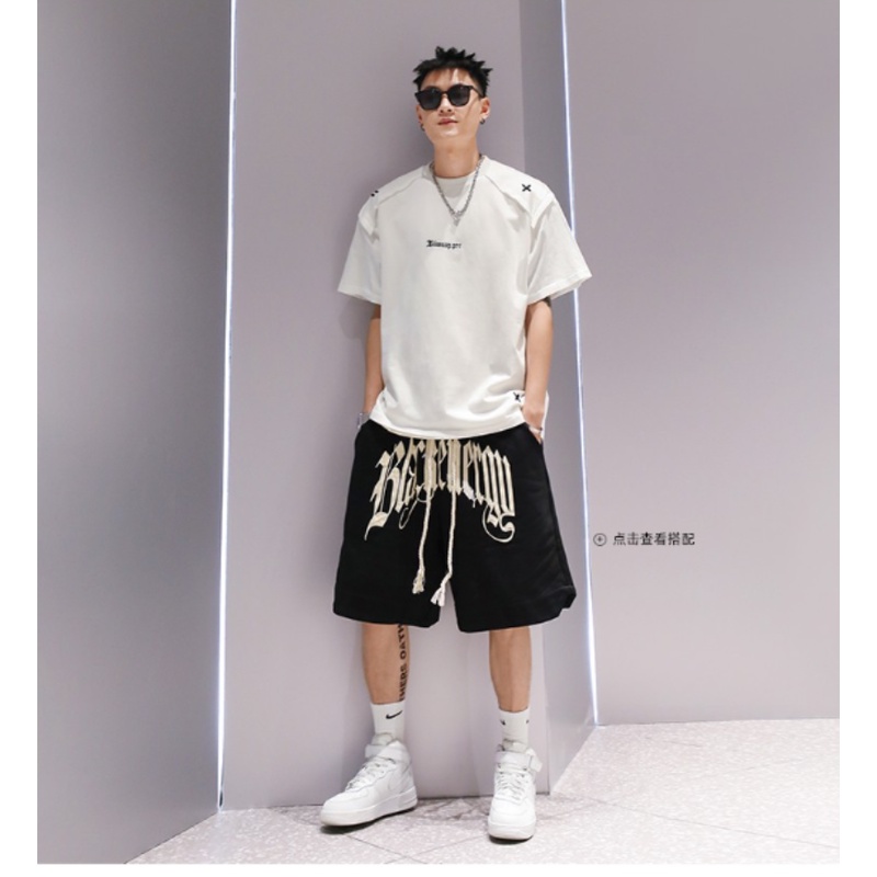 Áo Thun Tay Ngắn Dáng Rộng Chất Liệu Cotton Nặng 280g Thêu Họa Tiết Thời Trang Mùa Hè Cho Nam