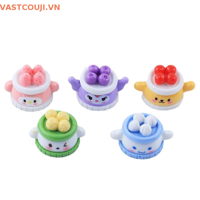 Bộ 2 Kẹp Tóc Hình Động Vật / Trái Cây / Bánh Kem 3D DIY Bằng Nhựa Resin Trang Trí Tủ Lạnh