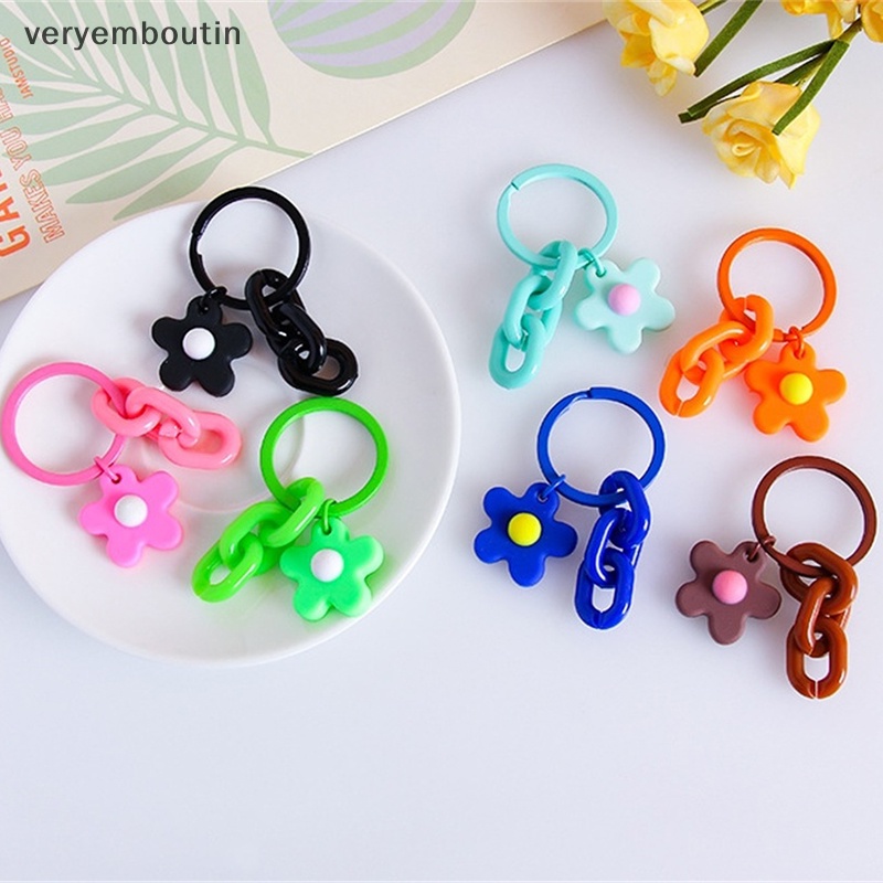 Móc Chìa Khóa Hình Hoa Nhiều Màu Dễ Thương