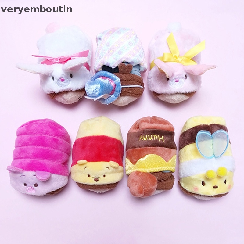 Móc Khóa Hình Gấu Pooh / Thỏ / Cừu Hoạt Hình Nhồi Bông Đáng Yêu Cho Bé