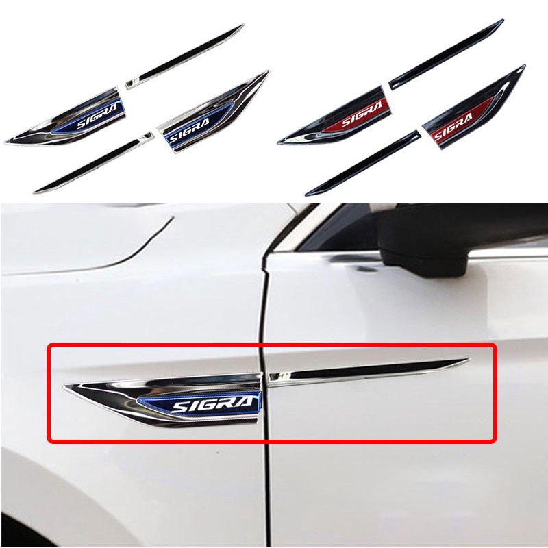 FENDER 1 Bộ Miếng Dán Logo Bằng Thép Không Gỉ Trang Trí Cửa Xe Hơi Daihatsu Sigra