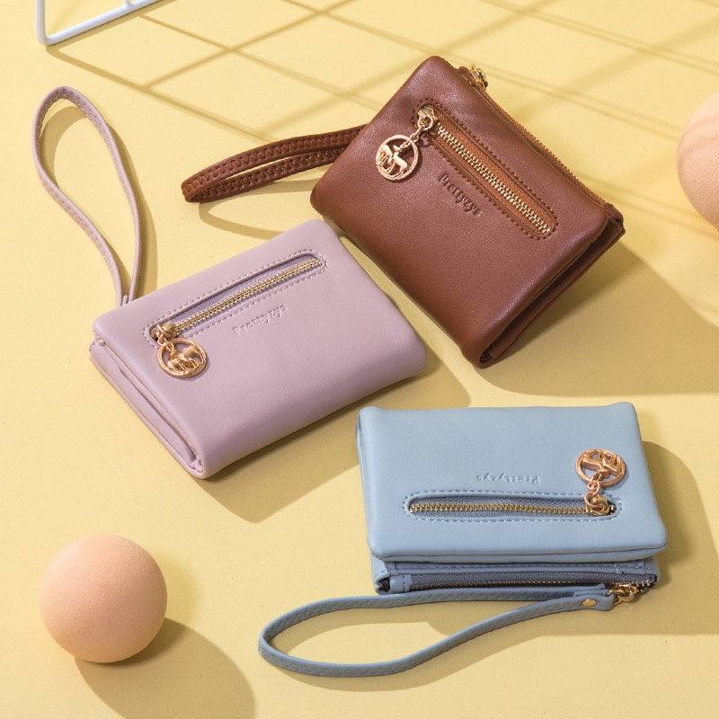 Ví Gấp Hai Lần Có Dây Đeo Cổ Tay Thời Trang Dành Cho Nữ