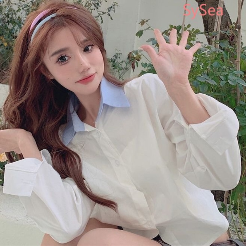 Áo Sơ Mi Cổ Polo Phong Cách Hàn Quốc Thời Trang Cho Nữ