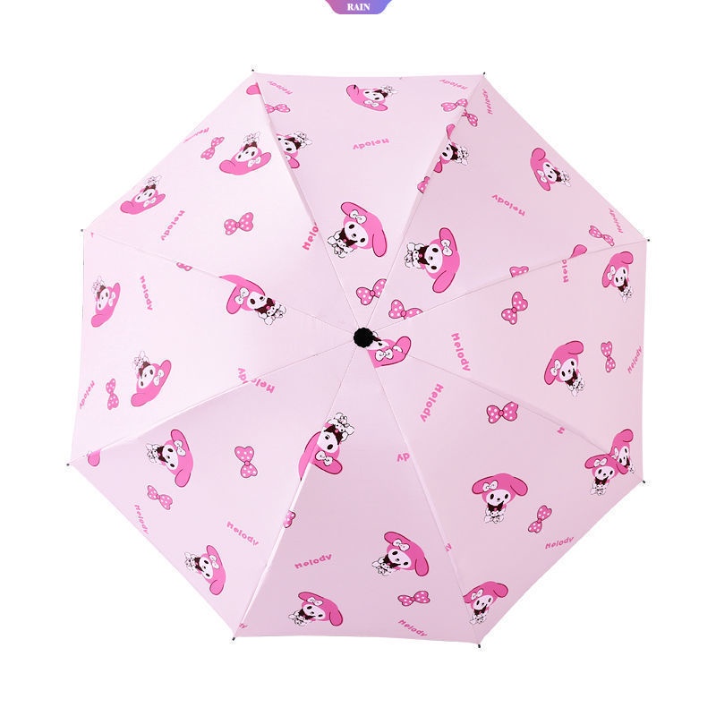 SANRIO Dù Gấp Tự Động Chống Nắng Mưa / Tia UV Họa Tiết Hoạt Hình My Melody Cinnamoroll Đáng Yêu