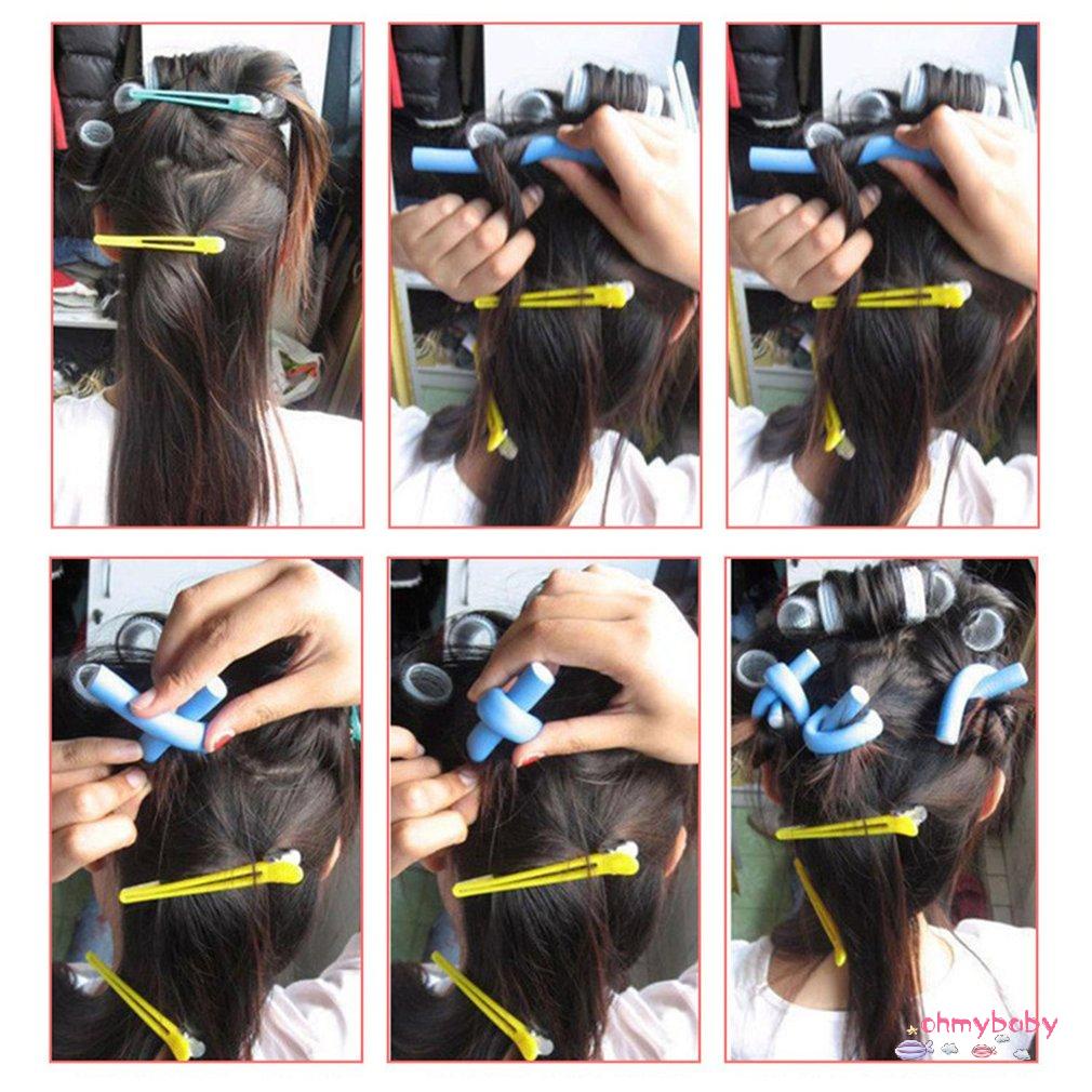 [InStock] Tự Làm Dụng Cụ Uốn Tóc Mềm Mại Con Lăn Ngọc Trai Bông Cuộn Xoăn Bánh Mì Bendy Flexi Thanh Xoắn Ốc Cong [Z/6]