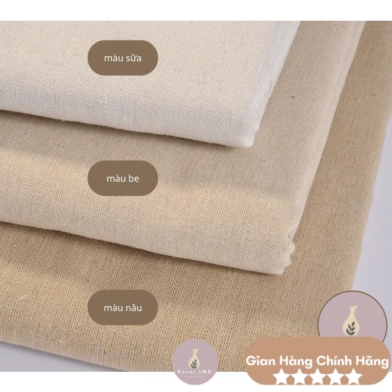 Khăn trải bàn vải canvas linen be, vải bố thô trải giường, may túi, đồ thủ công