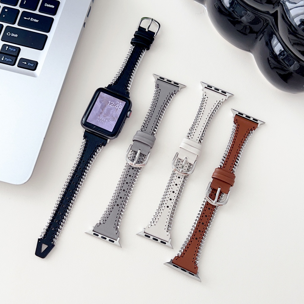Dây Đeo Bằng Da Handmade Cho Đồng Hồ Thông Minh Apple Watch 8 7 6 SE 5 4 3 2 1
