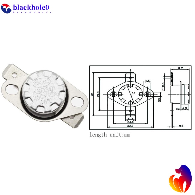 Set 5 Công Tắc Điều Khiển Nhiệt Độ KSD301 250V 10A