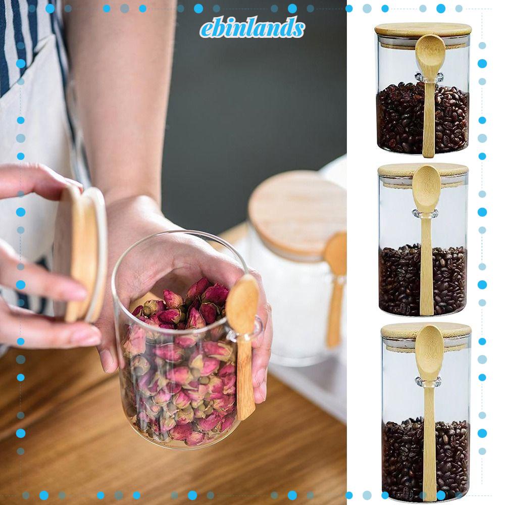 Lọ Thủy Tinh Đựng Cà Phê Chống Rò Rỉ Có Nắp Tre Sắp Xếp Gọn Gàng Cho Quán Bar / Bar