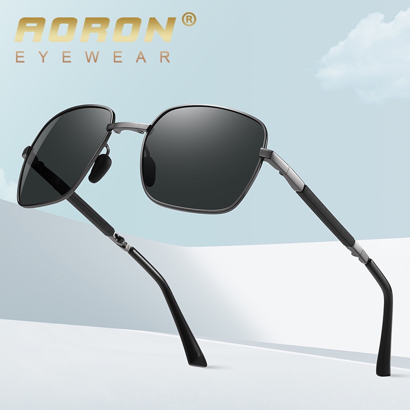 Kính Mát Phân Cực Mặt Vuông Gập Lại Được Thời Trang Cho Nam Lái Xe Ban Đêm