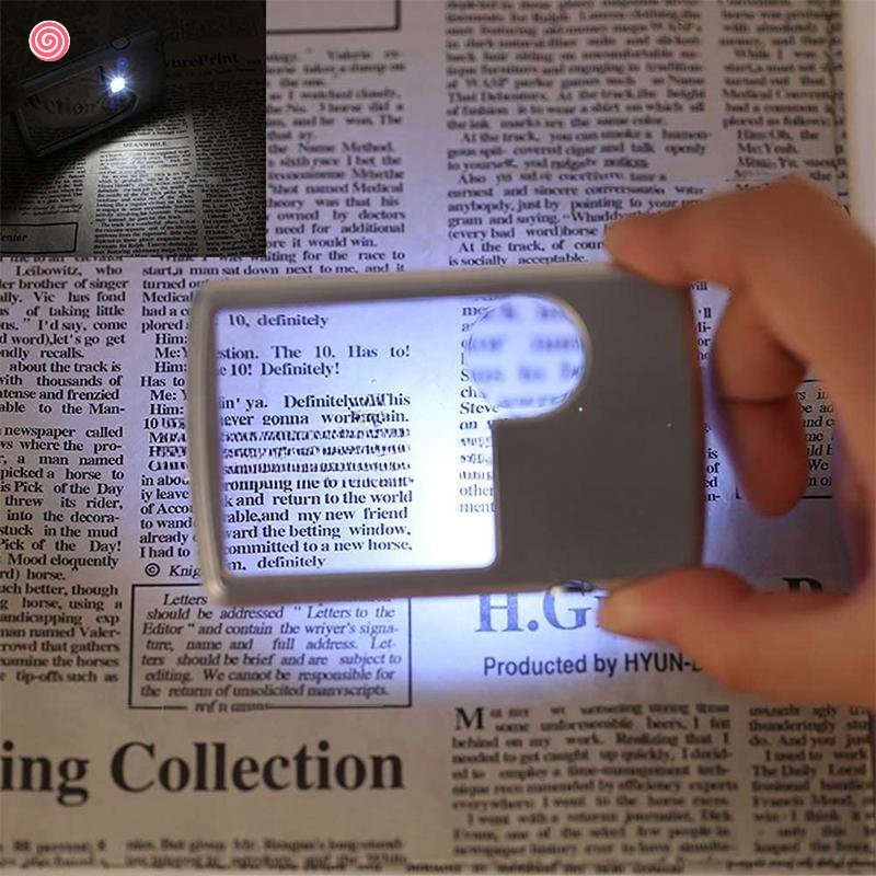 Kính Lúp Mini 3X 6X Có Đèn LED Và Bao Da Siêu Mỏng Tiện Dụng HSU