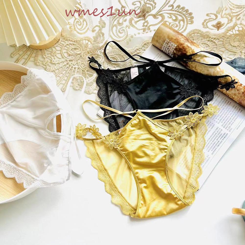 Quần Lót Vải Satin Mỏng Màu Sắc Trơn Lưng Thấp WMES15H Phong Cách Hàn Quốc Xinh Xắn Cho Nữ