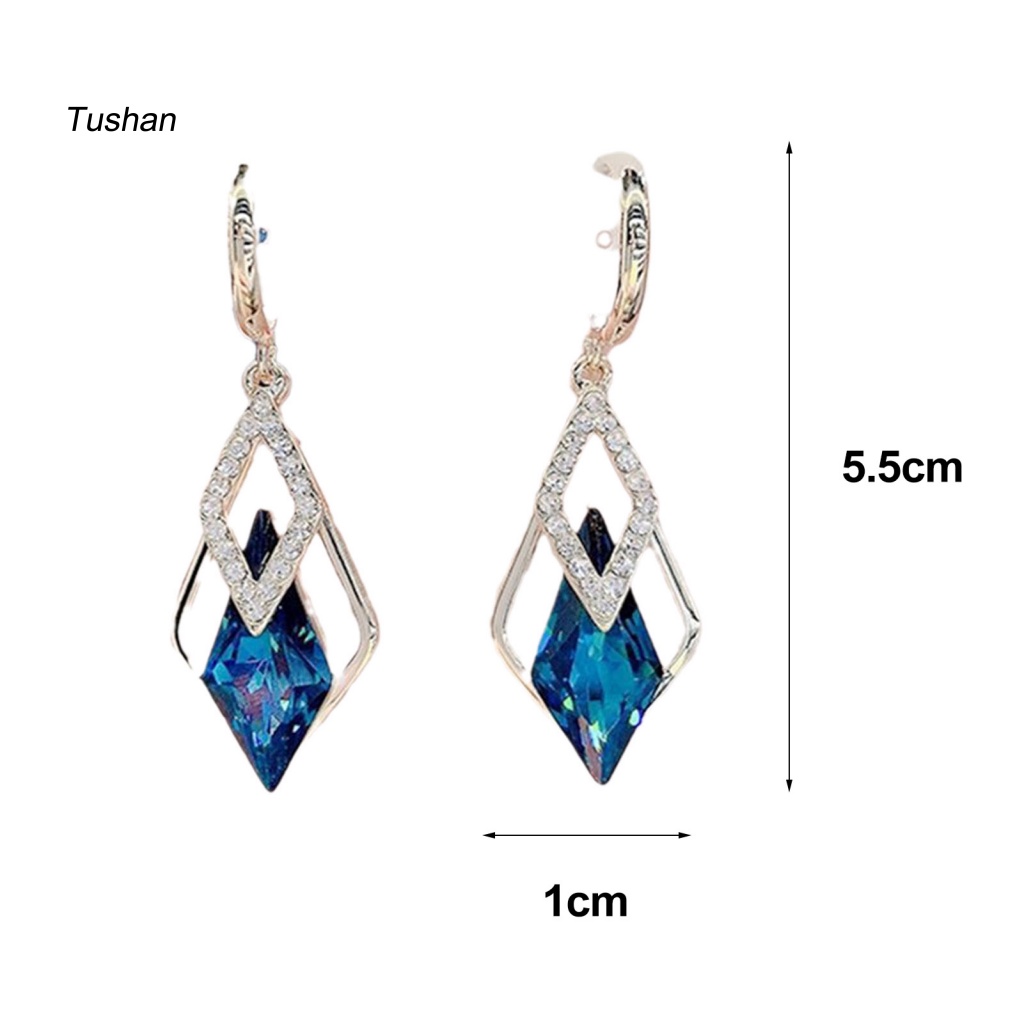 Khuyên Tai Hợp Kim Dáng Dài Chống Oxy Hóa Họa Tiết Hình Học Thời Trang