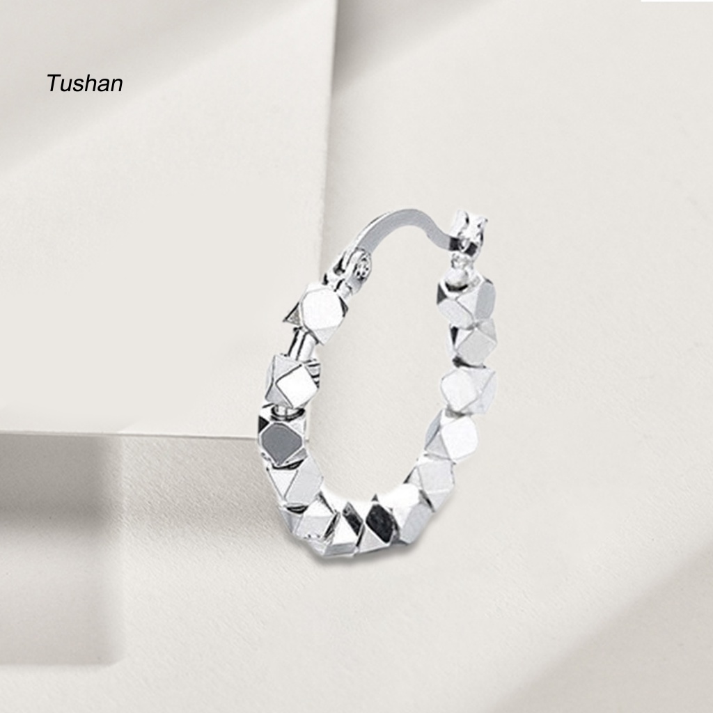 1 Đôi Bông Tai Xỏ Hạt Cườm Hình Vuông Phong Cách Hàn Quốc Dành Cho Nữ