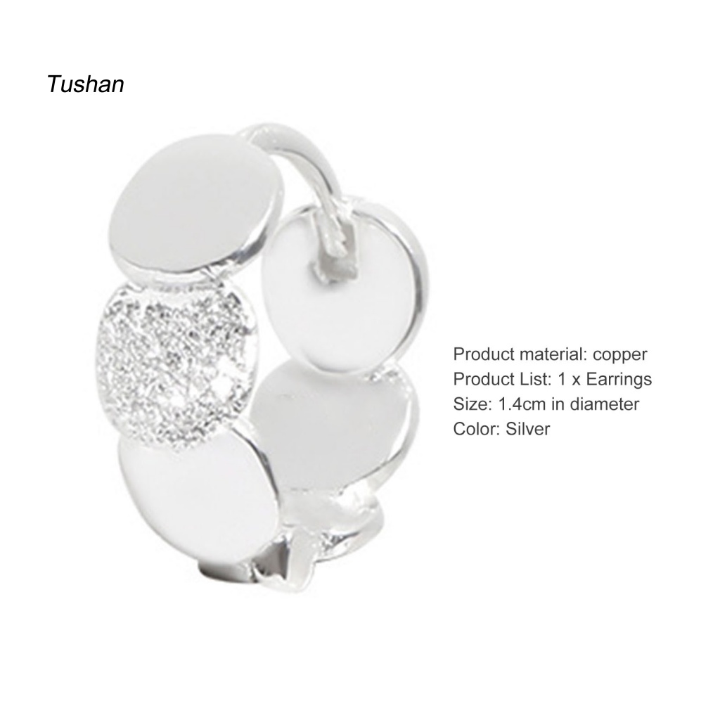 1 Bông Tai Tròn Không Đối Xứng Thời Trang Dự Tiệc Cưới Dành Cho Nữ