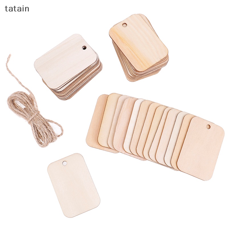 Set 50 Thẻ Gỗ Khắc Chữ Dùng Để Trang Trí DIY