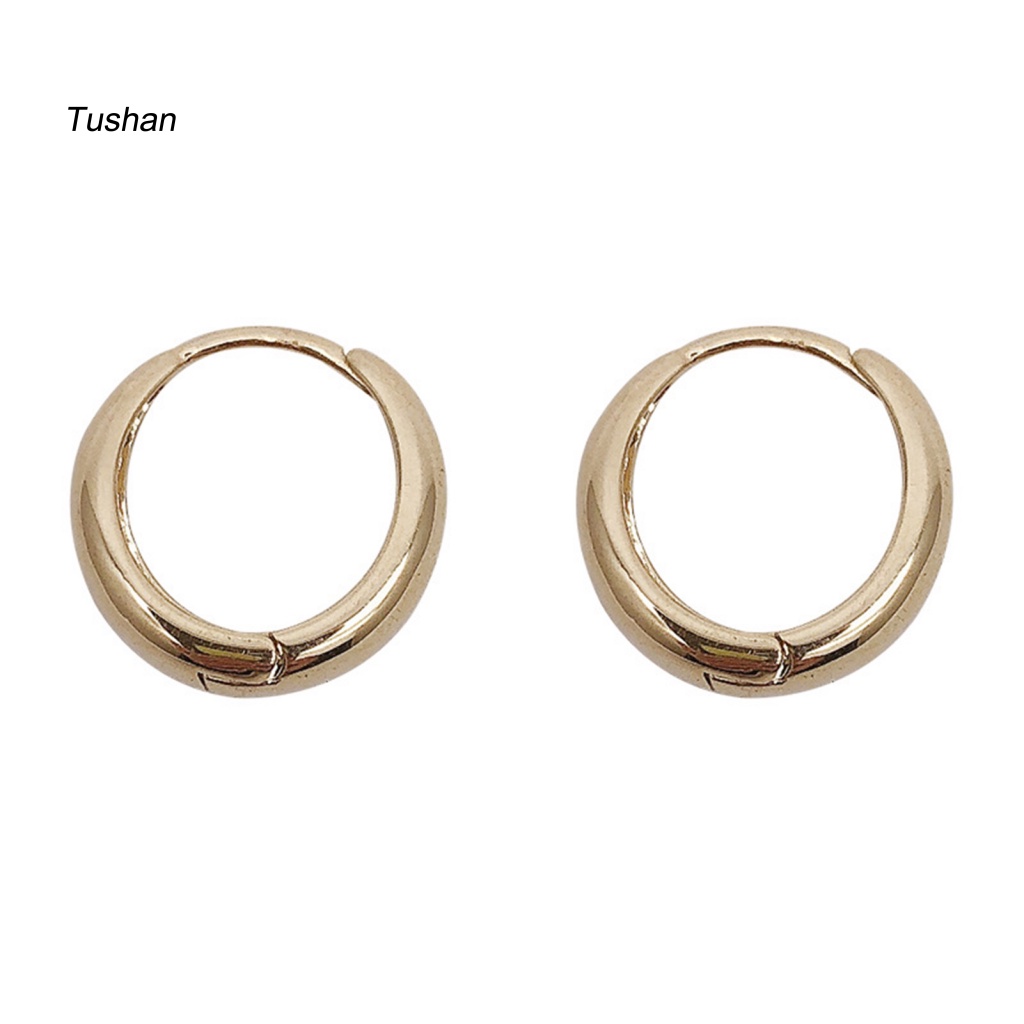 1 Đôi Bông Tai Tròn Mạ Điện Hình Giọt Nước Thời Trang