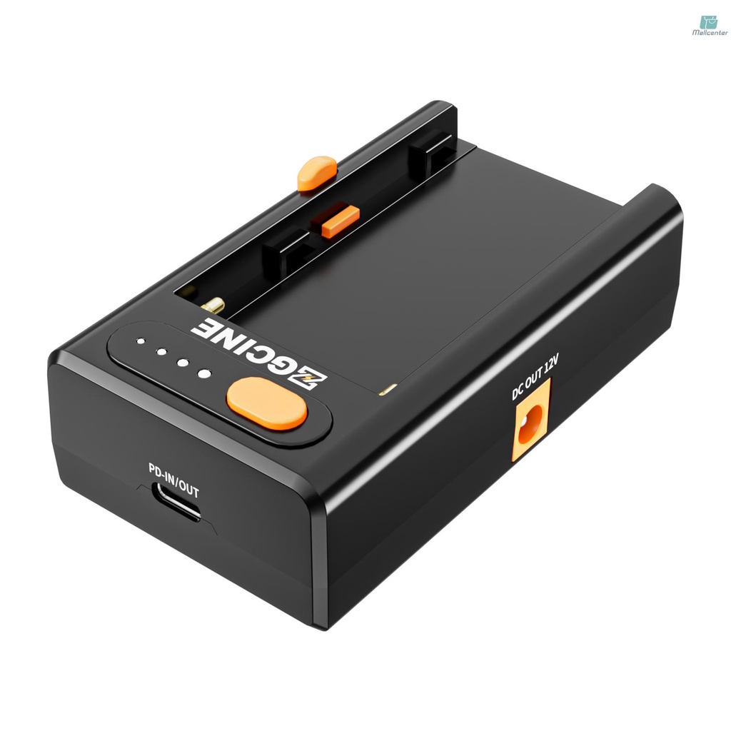 ZGCINE NPF-02 NP-F Series Battery Charger Battery Adapter Plate with Type-C Bi-directional PD Charging Port DC12V DC8.4V DC Outputs 1/4 Inch   Thread Charger for NP-F970/ NP-F750/ NP-F550 Batteries