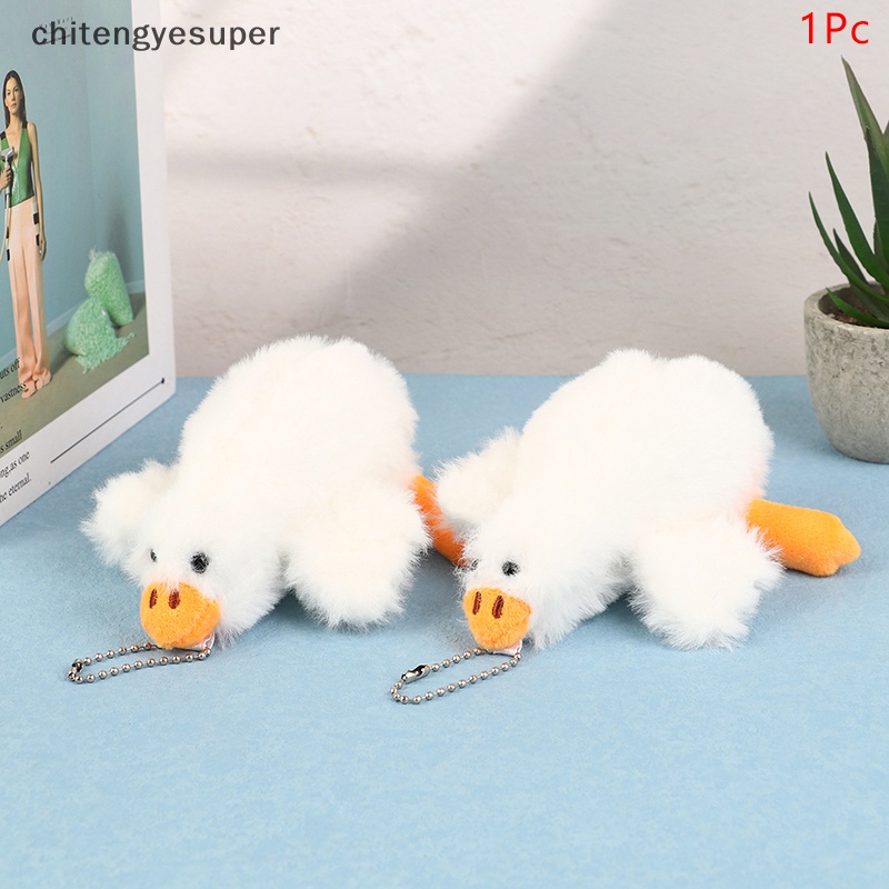 Đồ chơi nhồi bông Hình Ngỗng Trắng Hoạt Hình Mềm Mại Trang Trí Ba Lô / Móc Khóa