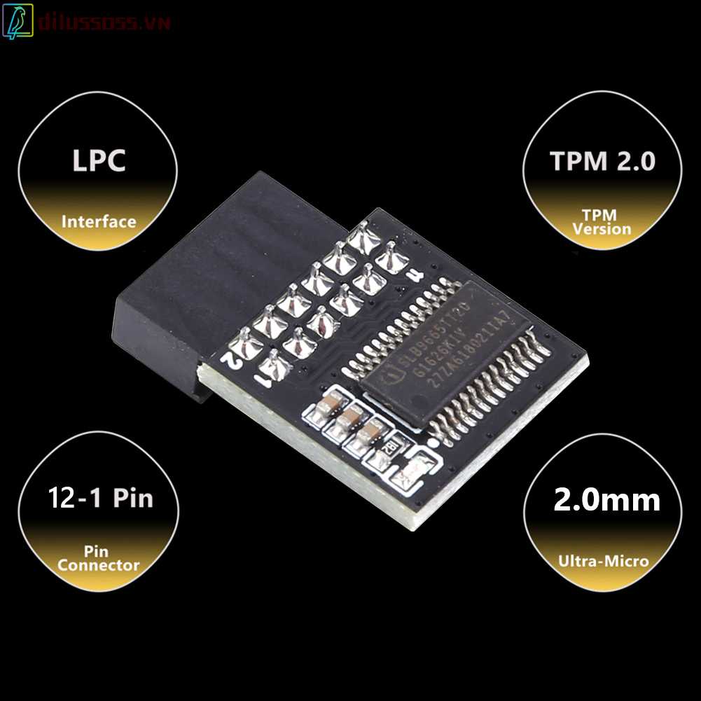 Mô Đun An Ninh Mã Hóa TPM 2.0-9665 12Pin Cho Thẻ Bài Gigabyte