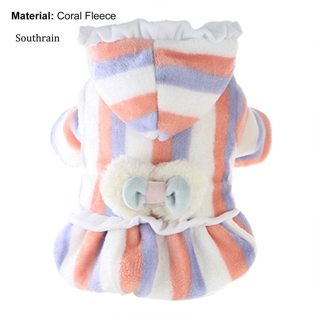 Đầm Dày Dặn Họa Tiết Kẻ Sọc Nhiều Màu Thân Thiện Với Da Thời Trang Mùa Đông Cho Cún Cưng